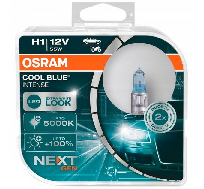 Комплект галогенних ламп OSRAM Cool Blue Intense Next Gen 64150CBN-HCB H1 12V 55W P14.5s