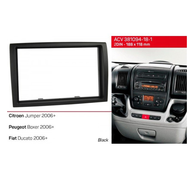 Перехідна рамка Citroen Jumper, Peugeot Boxer, Fiat Ducato ACV 381094-18-1