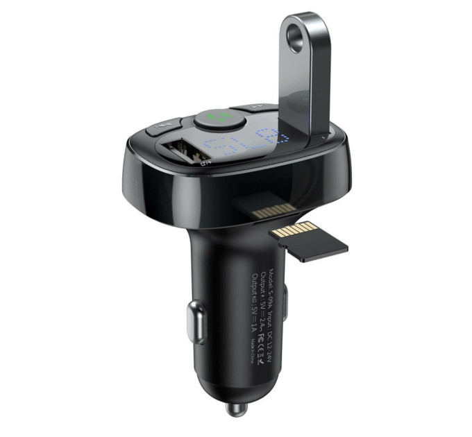FM-трансмітер Baseus T typed Bluetooth MP3 charger with car holder （Standard edition）Black