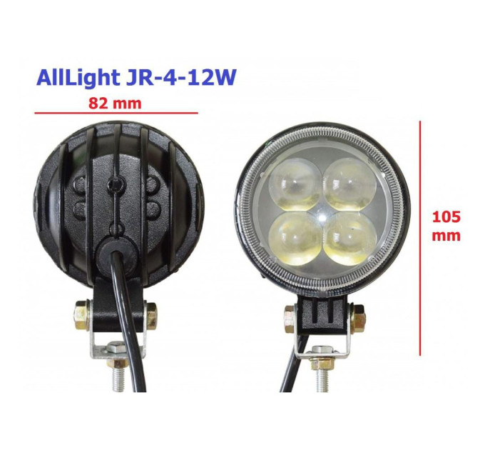 Світлодіодна фара дальнього світла AllLight JR-4-12W 4chip EPISTAR 9-30V