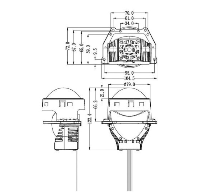 Світлодіодна лінза Bi-LED Decker SPL-90 3