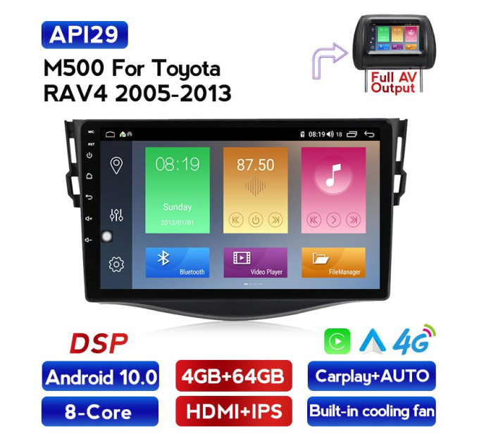 Штатна магнітола ECOBOOST FFT500Q-1086 TOYOTA RAV4 2006-2012