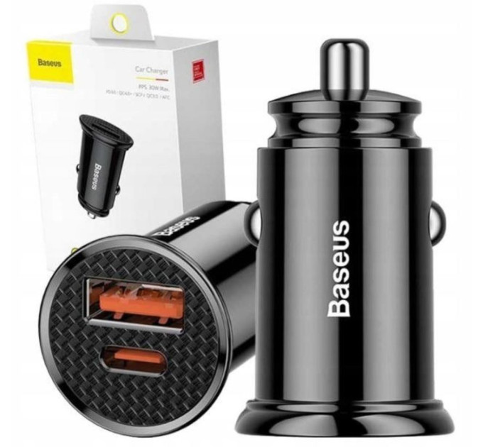 Автомобільний зарядний пристрій Baseus CCALL-YS01 30W Black
