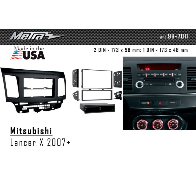 Перехідна рамка Mitsubishi Lancer X Metra 99-7011