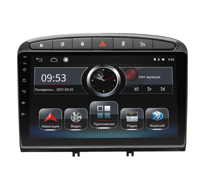 Штатна магнітола Incar PGA2-7004 для Peugeot 308 2007-2013, 408 2011+ Black