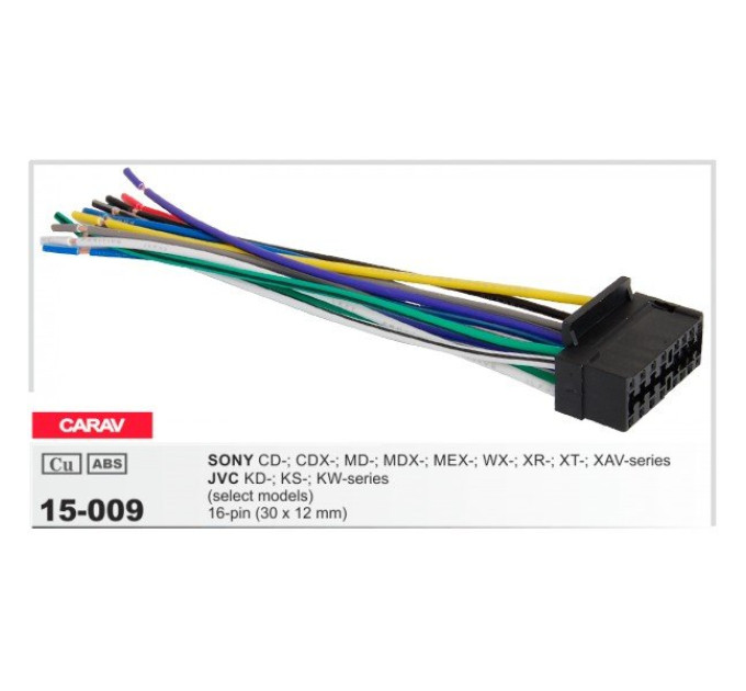 Роз'єм для магнітоли Sony, JVC Carav 15-009
