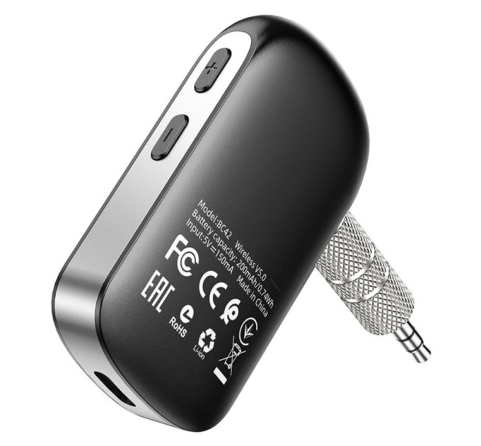Bluetooth-ресивер BOROFONE BC42 Car AUX BT Black