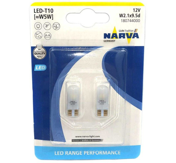 Світлодіодні лампи Narva 18074-02B W5W 12V W2,1x9,5d LED 0,6W 6000K