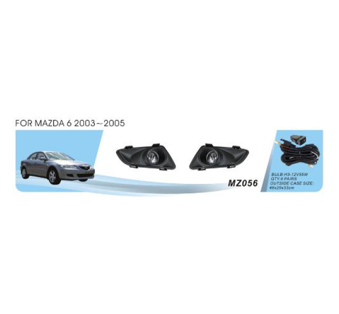 Протитуманні фари Vitol MZ-056W Mazda 6 2003-05 ел.проводка