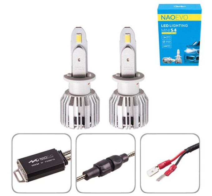 Світлодіодні лампи PULSO NAOEVO S4 LED H1 Flip Chip 9-16V 30W 3600Lm 3000K/4300K/6500K