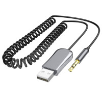 Bluetooth-ресивер BOROFONE BC44 Soul car AUX BT Metal Gray