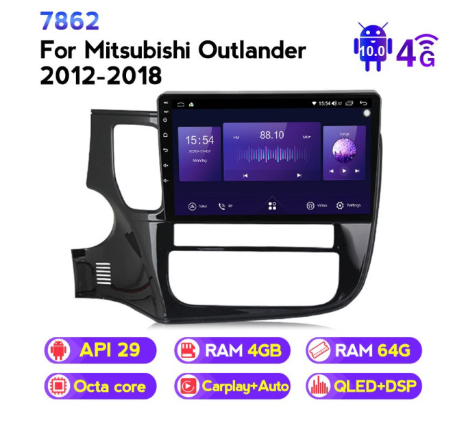 Штатна магнітола ECOBOOST FFT740Q-1317 MITSUBISHI OUTLANDER 2015-2017