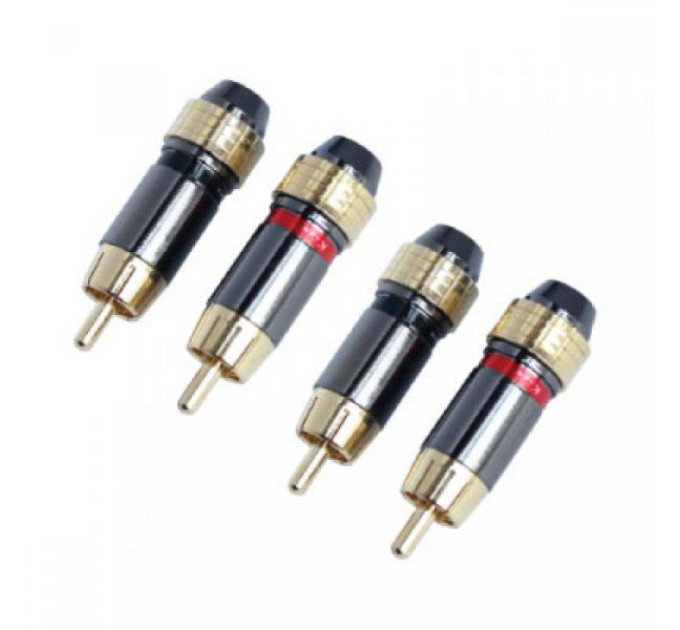 Коннектор RCA Kicx RCA 05C (4 шт, 2 червоні + 2 чорні)