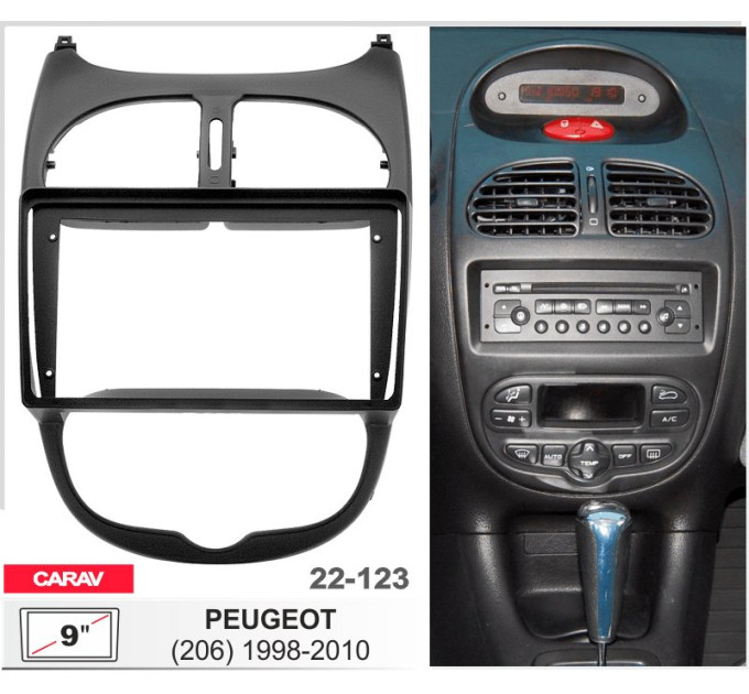 Перехідна рамка Peugeot 206 Carav 22-123
