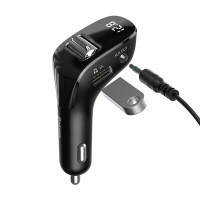 FM-трансмітер Baseus Streamer F40 AUX wireless MP3 car charger Black