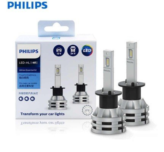 Світлодіодні лампи Philips Ultinon Essential G2 11258UE2X2 H1 19W 12-24V 6500K
