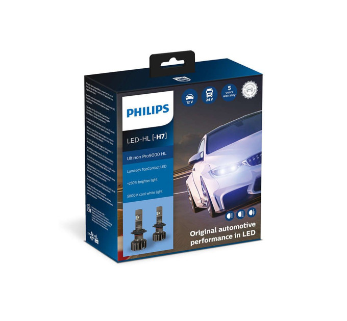 Світлодіодні лампи Philips Ultinon Pro9000 H7 11972U90CWX2 12/24V 18W