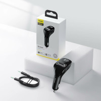 FM-трансмітер Baseus Streamer F40 AUX wireless MP3 car charger Black