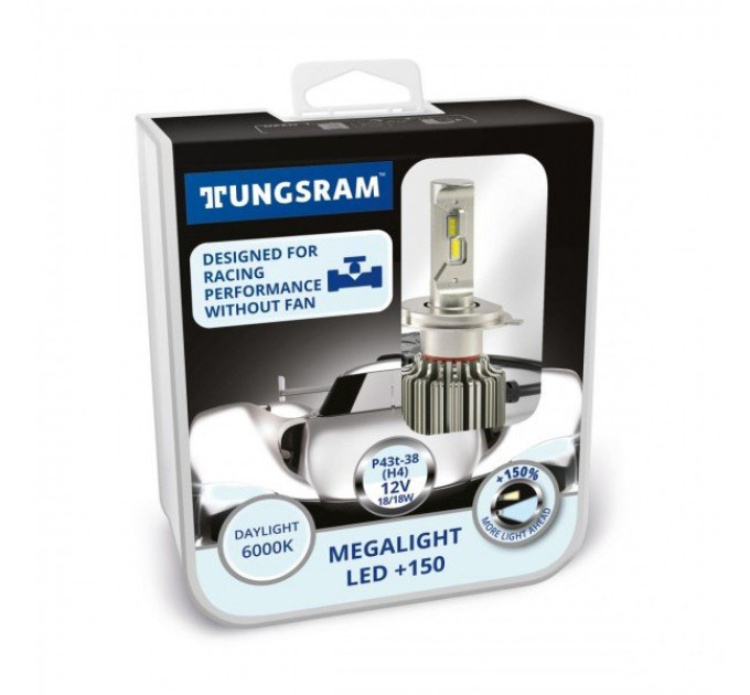 Світлодіодні лампи Tungsram Megalight LED +200 12V H4 24W 6000K
