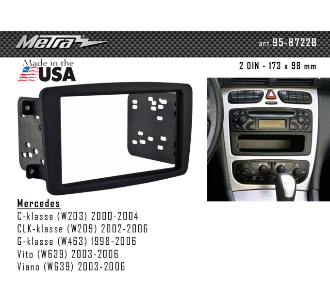 Перехідна рамка Mercedes C-klasse, CLK-klasse, G-klasse, Vito, Viano Metra 95-8722B