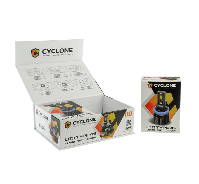 Світлодіодні лампи Cyclone LED H4 H/L 6000K type 45