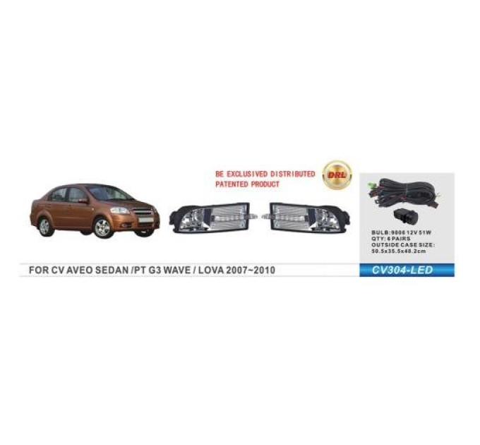 Протитуманні фари Vitol CV-304-LED FOG+DRL Chevrolet Aveo Sedan II 2006-12