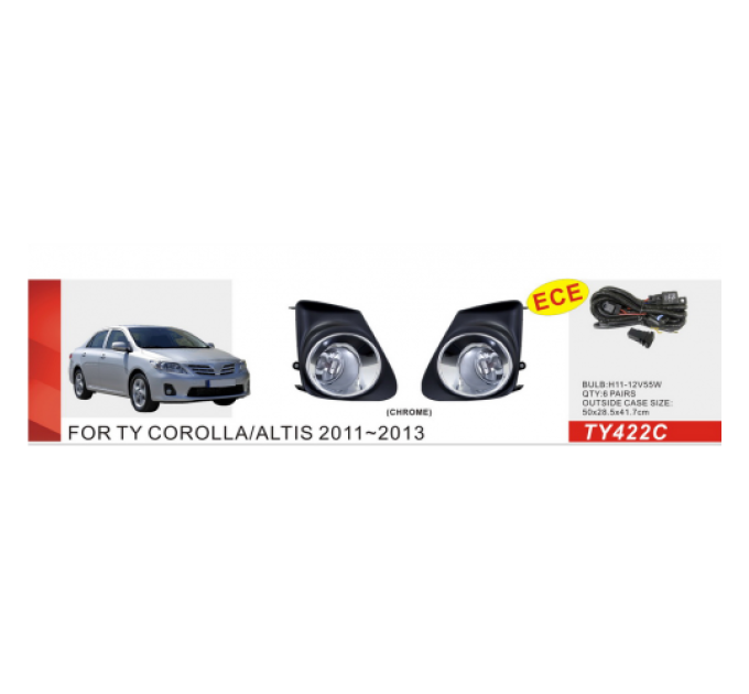 Протитуманні фари Vitol TY-422C-W Toyota Corolla 2010-13 ел.проводка