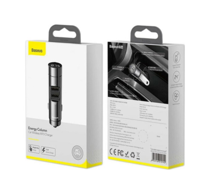 FM-трансмітер Baseus CCNLZ-0S Energy Wireless MP3 Charger Silver