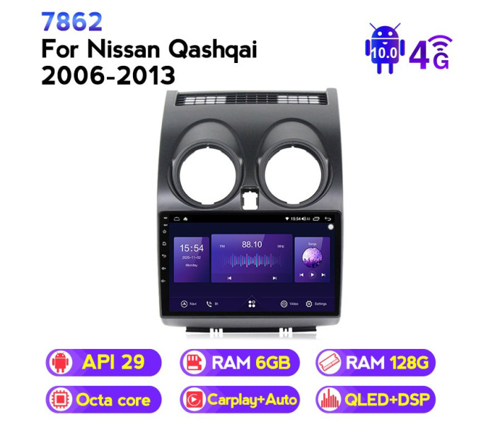 Штатна магнітола ECOBOOST FFT760Q-1161 NISSAN QASHQAI 2008-2013
