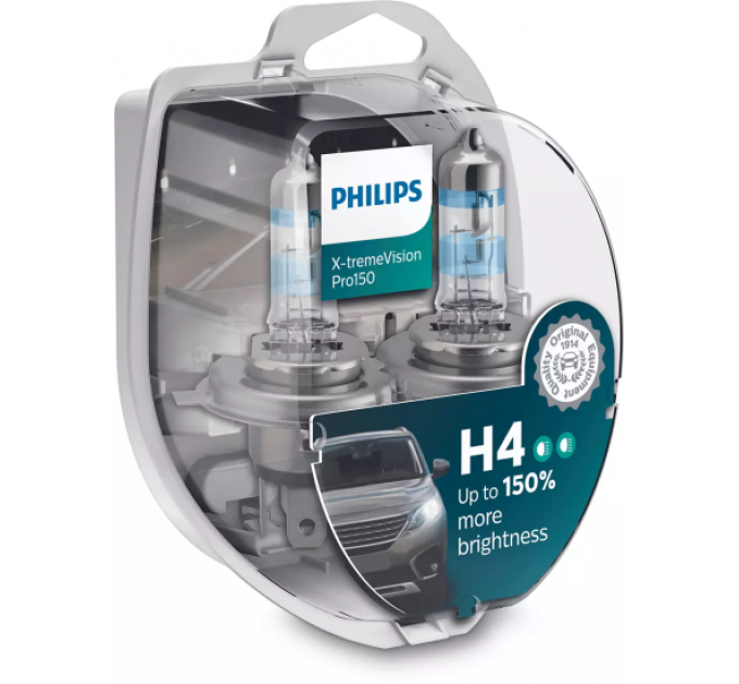 Комплект галогенних ламп Philips X-tremeVision Pro 12342XVPS2 H4 55W