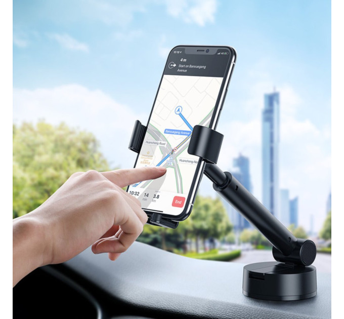 Автомобільний тримач Baseus Simplism gravity car mount holder with suction base Black