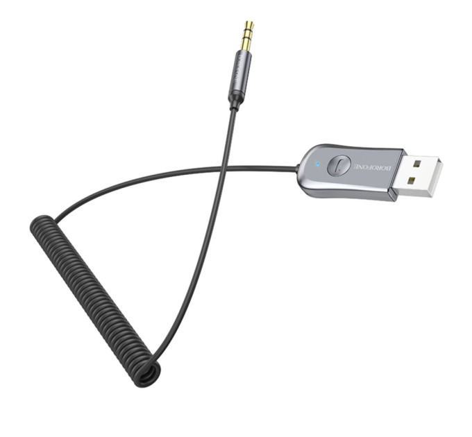 Bluetooth-ресивер BOROFONE BC44 Soul car AUX BT Metal Gray