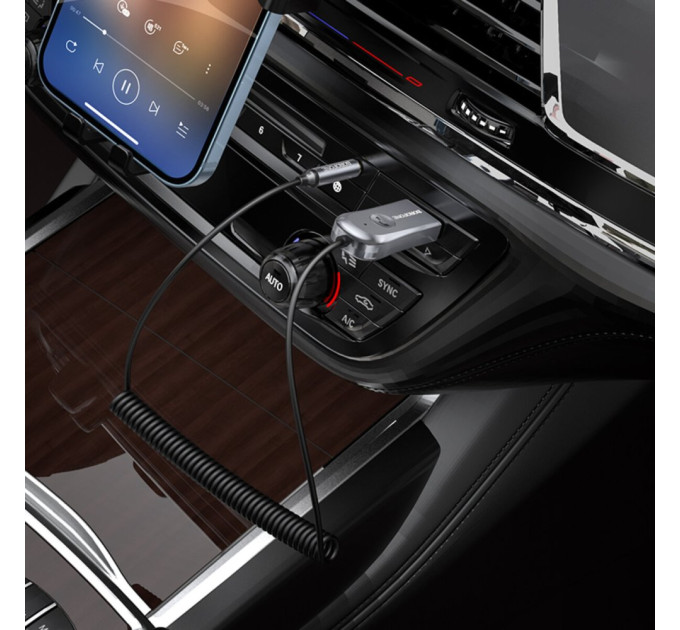 Bluetooth-ресивер BOROFONE BC44 Soul car AUX BT Metal Gray