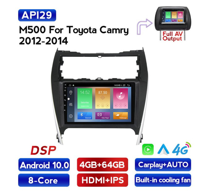 Штатна магнітола ECOBOOST FFT500Q-1070 TOYOTA Camry 2012-2014