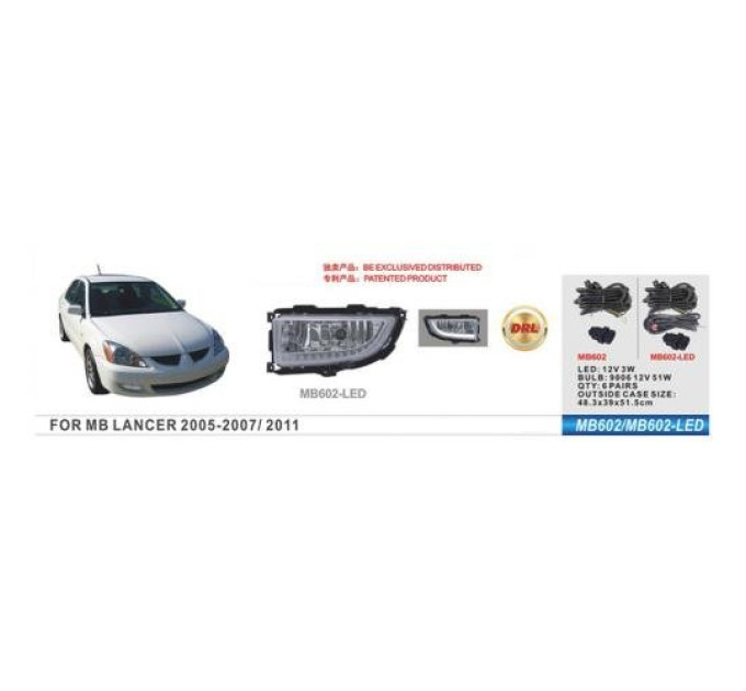 Протитуманні фари Vitol MB-602-LED Mitsubishi Lancer 2005-07