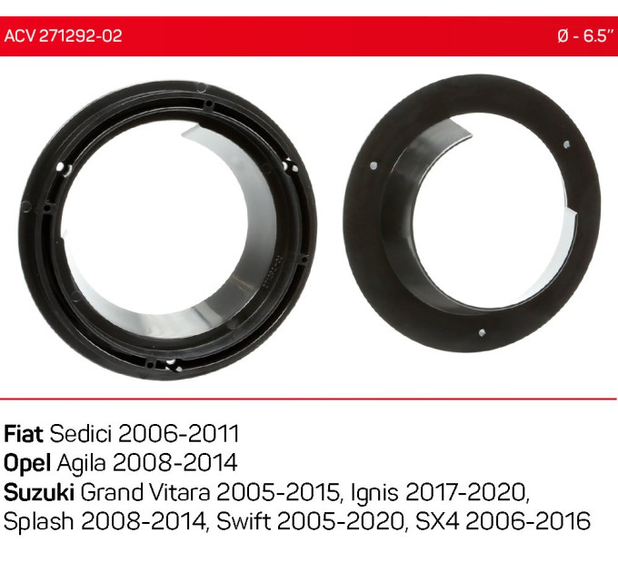 Проставки під динаміки ACV 271292-02 для автомобілів Suzuki, Fiat, Opel