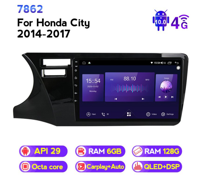 Штатна магнітола ECOBOOST FFT760Q-1130 HONDA CITY