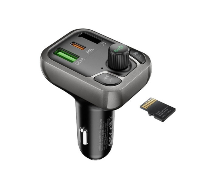 FM-трансмітер BOROFONE BC38 Flash Energy PD20W+QC3.0 Black
