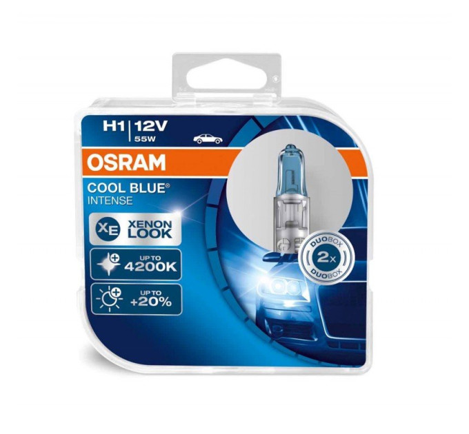 Комплект галогенних ламп OSRAM Cool Blue Intense 64150CBI-HCB H1 55W 12V P14.5S