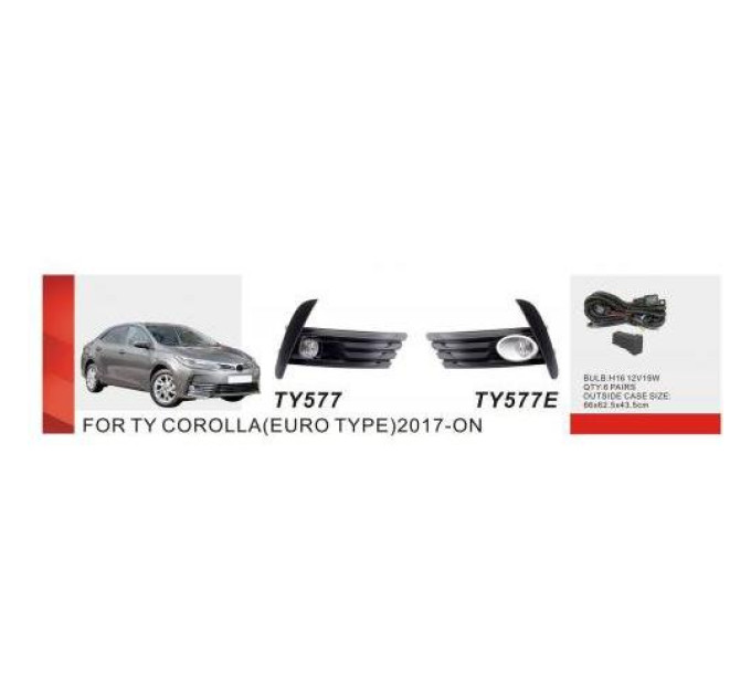 Протитуманні фари Vitol TY-577E-A-W Toyota Corolla 2016-18