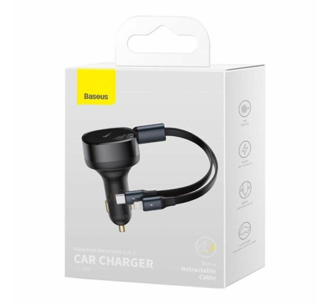 Автомобільний зарядний пристрій Baseus CGTX000001 30W Black