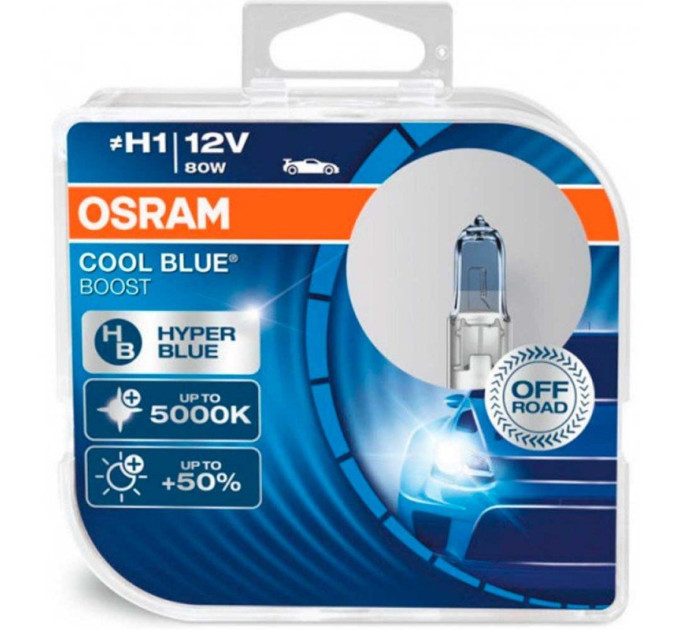 Комплект галогенних ламп OSRAM Cool Blue Boost 62150CBB-HCB H1 80W 12V P14.5S