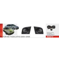 Протитуманні фари Vitol NS-073W Nissan Tiida 2005-08 ел.проводка